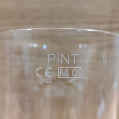 Marston's beer set of two promotional glasses like new