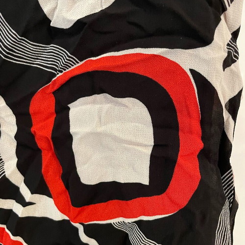SANTI RQ vintage skirt used, knee length, abstract print, EU 52