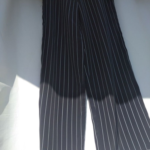 Pants new black and white striped wide fit size M