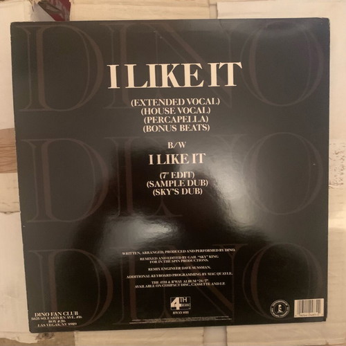 Dino I like it vinyl used, 12", 45 RPM, electronic
