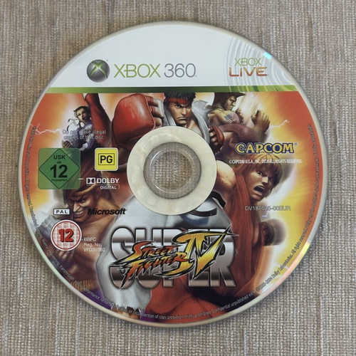 Super Street Fighter IV Xbox 360 game disc