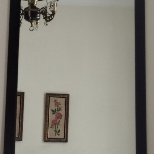 Vintage large wall mirror used with sturdy wooden frame 1.02x0.72m