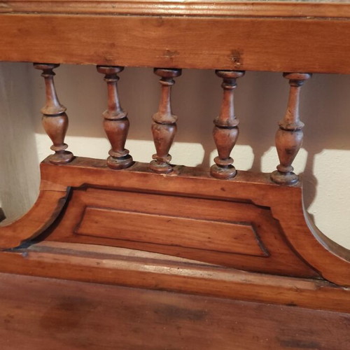 Antique portmanteau used with Art Nouveau mirror