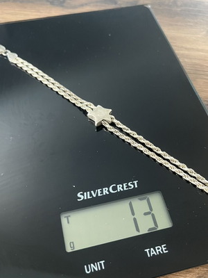 Silver Bracelet 925 double cord with star like new