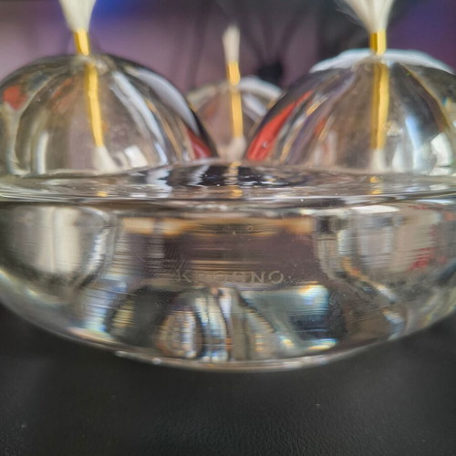 KROSNO Poland vintage glass oil lamp with 3 wicks
