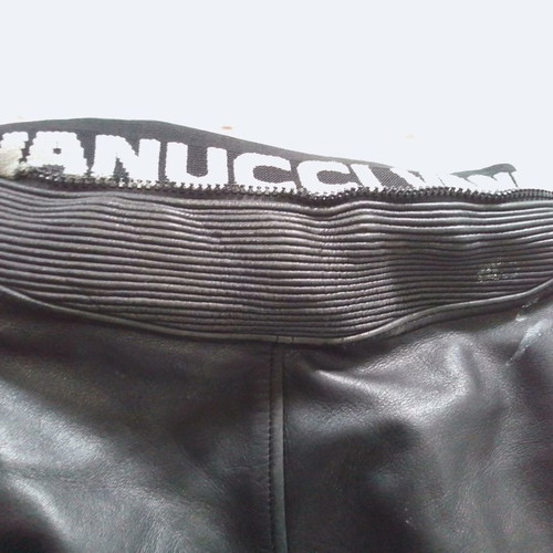 Vanucci leather motorcycle pants used No 48 with knee protectors