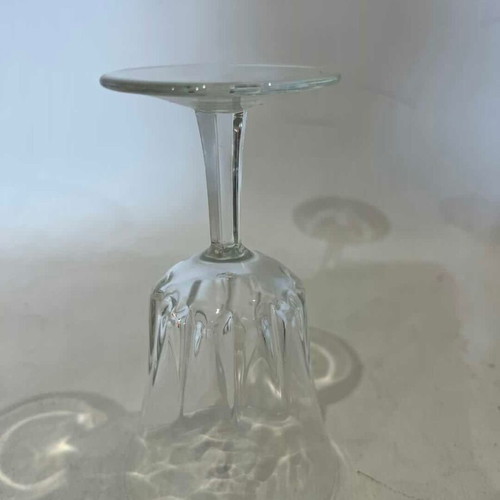 Luminarc Regency crystal glasses set of 5 used, one cracked