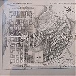  χάρτης πολεοδομισης της νέας πόλης της Πάτρας ξυλογραφία αρχές 1900