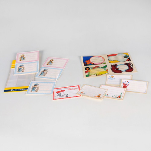 Vintage School Labels Set like new (1980s) with Holly Hobbie