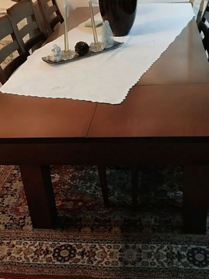 Dining set with 6 chairs used, solid wood