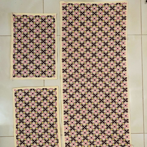 Set of handmade embroidered table linens like new