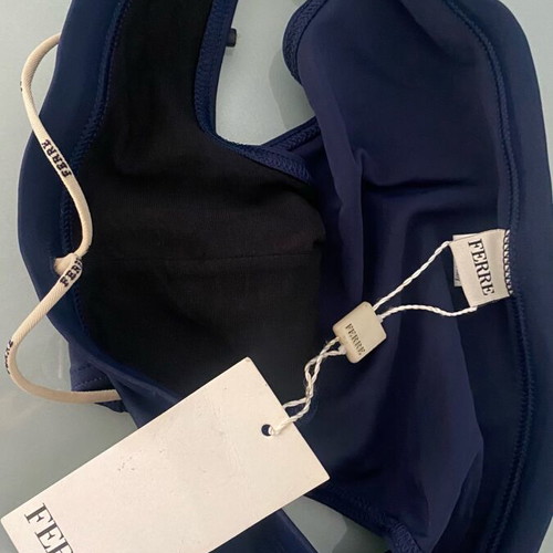 Ferre men's swimwear size S new, dark blue with drawstring
