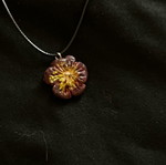 Handmade purple flower necklace