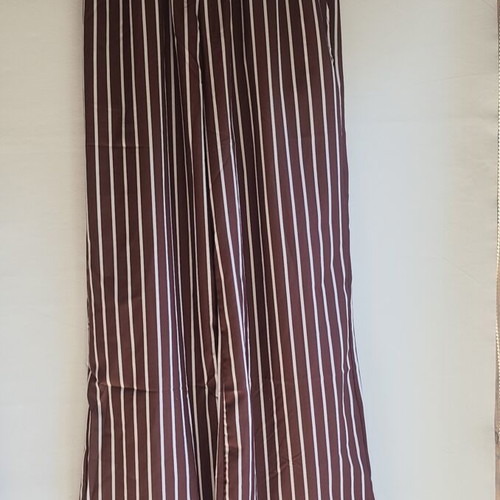 Striped Pants Brown White Casual with Elastic Waist and Pockets New