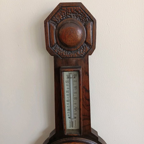 Antique barometer used, solid wood, 62x21 cm