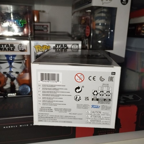 Star Wars The Mandalorian with Grogu Funko Pop 402, chrome with pin