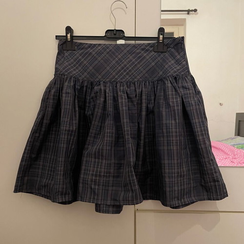 Mng mini checkered skirt size 36 like new, blue