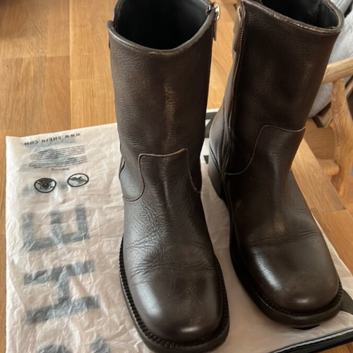 Mango leather boots like new, brown, size 39