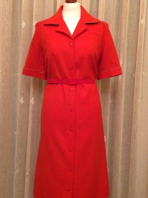 Orange dress with belt used, fit M-L