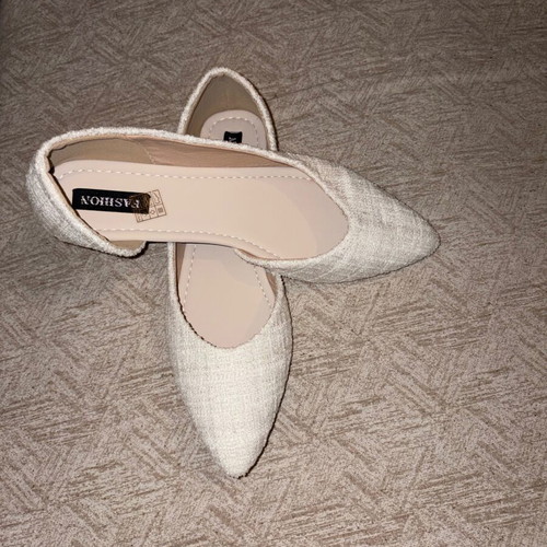 Women's ballet flats tweed style, size 41, new, white