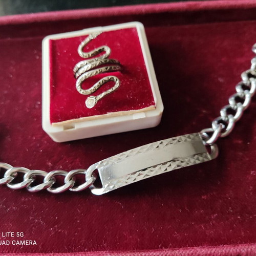 Snake ring and gift identity silver, new
