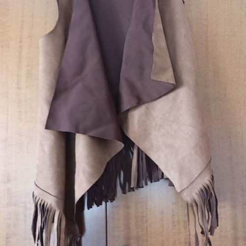 Vest with fringes like new, brown, one size
