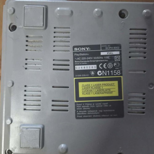Sony PlayStation 1 console used with memory card, controller, and game
