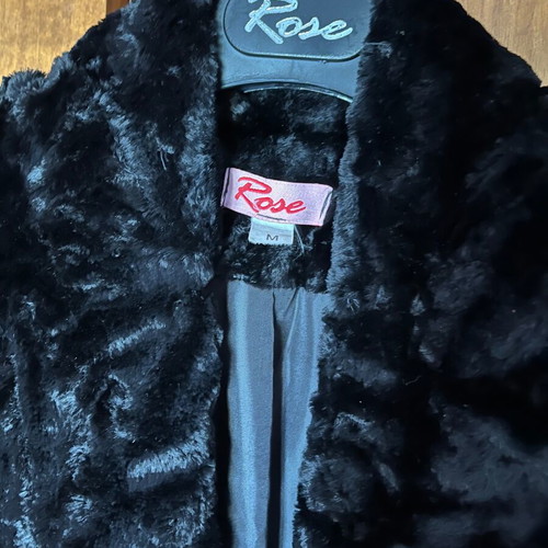 Black ecological fur jacket like new, size M