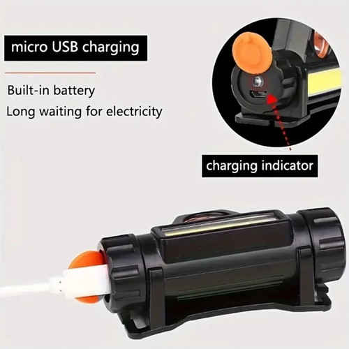 Headlamp new rechargeable with USB and side magnet