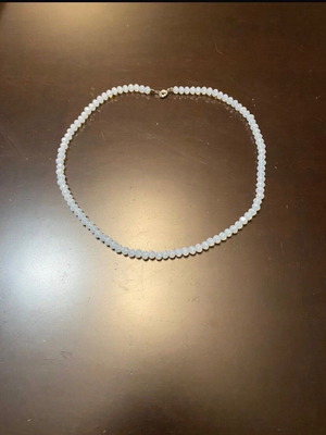 Handmade Moonstone Necklace new, white with blue highlights