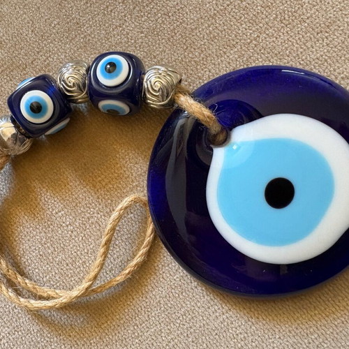Evil Eye Wall Hanging Charm Large Handmade Glass Decoration
