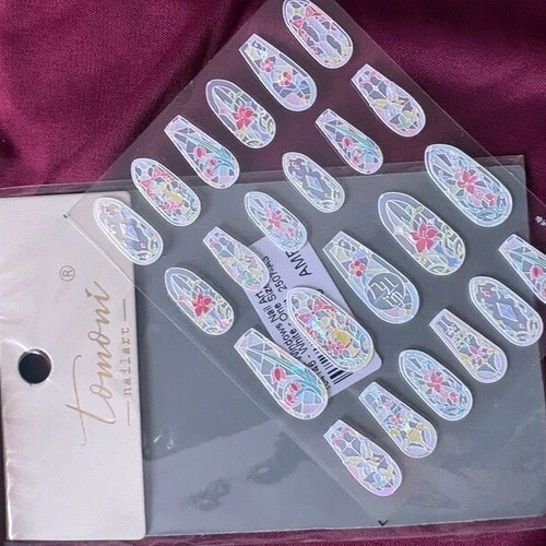 Nail stickers new with retro window style design