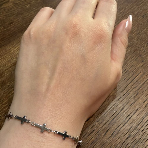 Bracelet with crosses made of high-quality steel, new, unisex