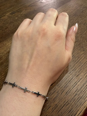 Bracelet with crosses made of high-quality steel, new, unisex