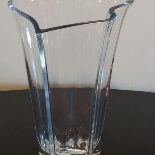 Crystal decorative vase like new, lead crystal, modern design 30x12