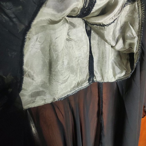 Maxi evening dress lace with tulle used, black, size XS-S