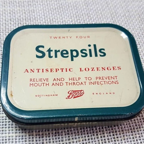 Vintage Strepsils Antiseptic Lozenges box used