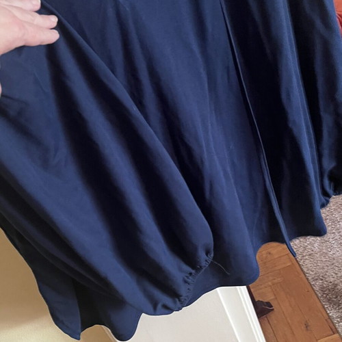 Women's oversized blouse dark blue with boxnow and puff sleeves new