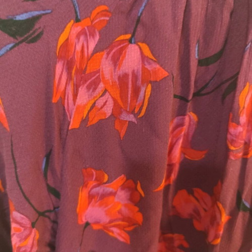Printed long dress with pockets, purple floral, like new