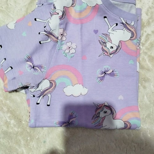 Unicorn short-sleeve top and leggings 140 cm like new, H&M