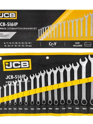 JCB Combination Spanner Set 16 Pieces 6-24 mm New