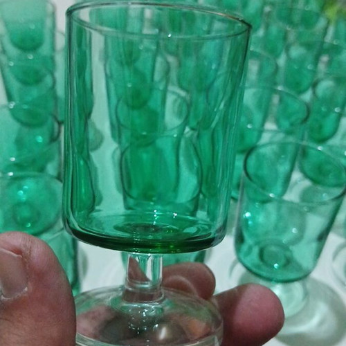 Luminarc Cavalier Emerald Green vintage liqueur glasses set of 4