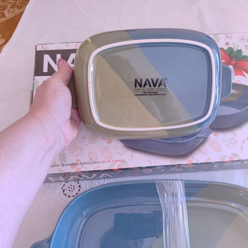 NAVA Stoneware set of 2 rectangular oven dishes