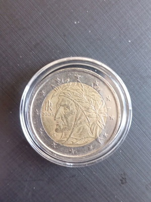 Italy 2005 two-euro coin used with Dante Alighieri portrait