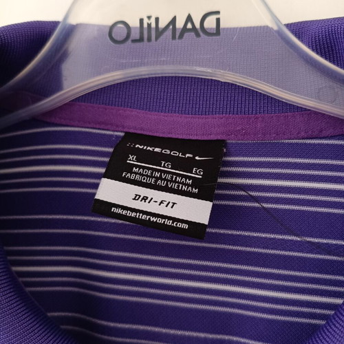 Nike Golf Dri-FIT polo shirt XL used, purple with white stripes
