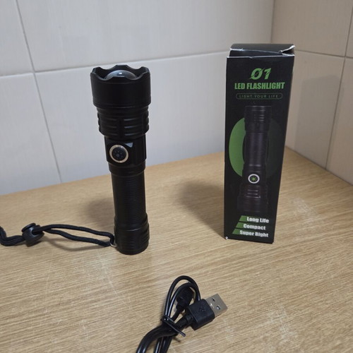 Rechargeable Tactical LED Flashlight Model 01, new