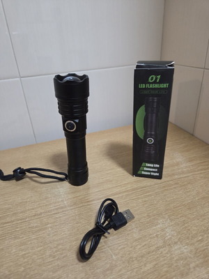 Rechargeable Tactical LED Flashlight Model 01, new
