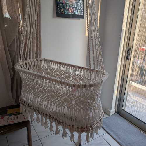 Decorative Hanging Baby Cradle with Mattress, New