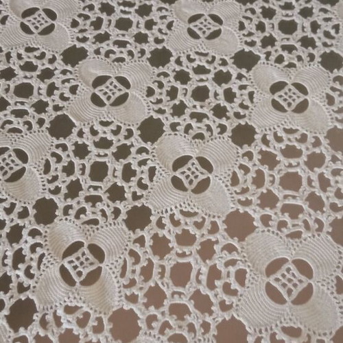 Handmade knitted tablecloth like new, light beige