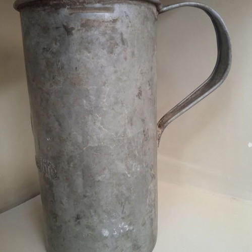 Metal galvanized canister 1lt vintage East Germany DDR used